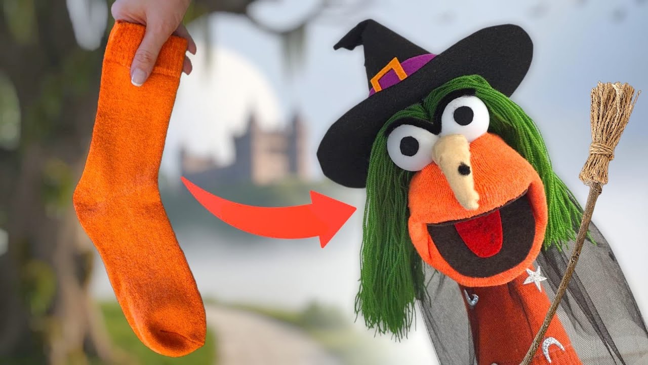 How to Make a Halloween Witch Sock Puppet 🎃 Fun & Easy Halloween DIY Project