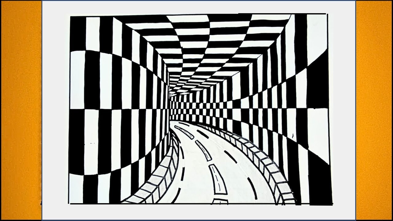 How To Draw 3d Tunnel Drawing | Optical Illusion | Step By Step 3d Drawing | 3d Illusion | 3d Art