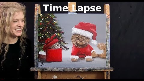TIME LAPSE - Learn How to Paint GRUMPY CAT, CUTE KITTEN with Acrylic - Animal Step by Step Lesson