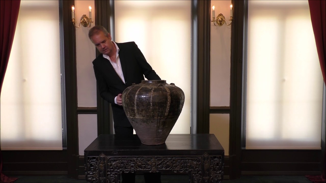 Superb, Large Brown-Glazed Tapering Martaban Jar, Burma, circa 16th century