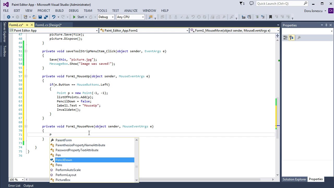 Как изменить кодировку в visual studio. Paint c# windows forms. paint событие windows forms. label1 visual studio. как поменять цвет кисти в visual studio c#.