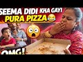 seema didi kha gyi pura pizza 😂 #youtube #vlog #trend #trending #pizza #food #funny #fastfood 