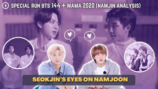 NamJin Analysis: Seokjin’s Eyes on Namjoon (Run BTS 144 + Behind & MAMA 2020) [ENG/INDO SUB]