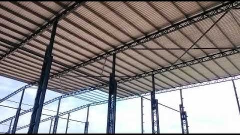 steel column video| lacing system | single lacing system | rivet connection | factory shed video