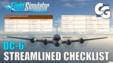 DC-6 Streamlined Checklist (no AFE) - Optimized Startup Flow - Microsoft Flight Simulator
