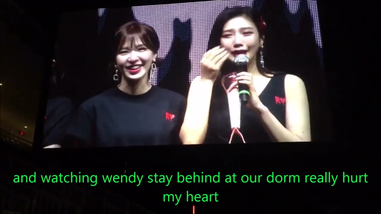 WENJOY (How Joy Loves Wendy: watching wendy stay behind at our dorm really hurt my heart)