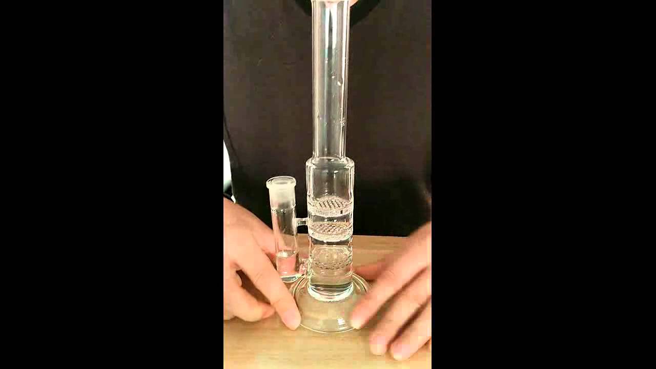 Glass water pipe Glass Bong three layer honeycomb glass bong