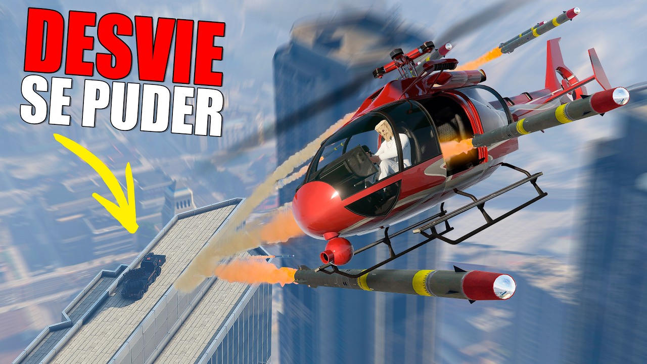 Ideia idiota do dia...  enfrentar um míssil com um helicóptero no GTA 5 Online | Momentos Engraçados