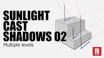 Sunlight Shadows on Multiple Levels - Exercise from How to Render by Scott Robertson