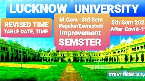 Revised Time Table;  M.Com-3rd Semester (Regular & Exampted/Improvement ) Students . #Luoddsemtimeta