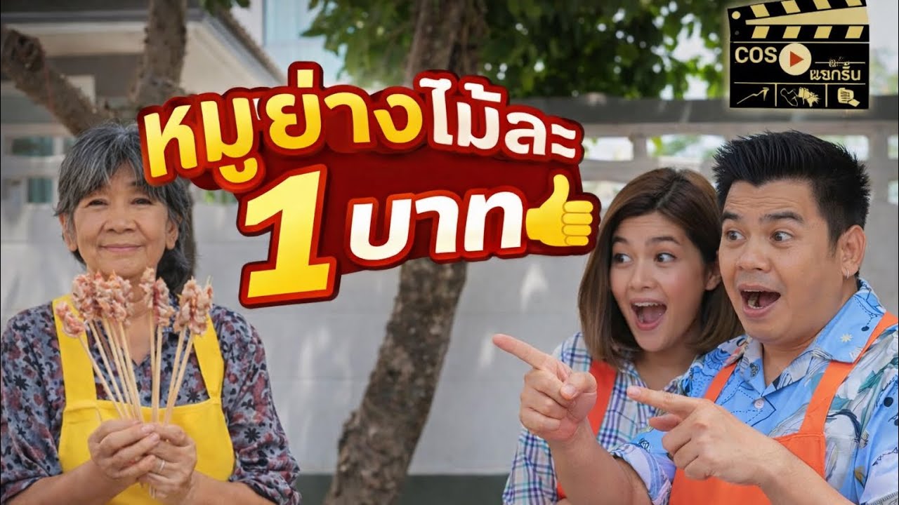 หมูย่างไม้ละ1บาทเพื่อคนยากไร้/พ่อค้าก่วยเตี๋ยวไม่คู่ควรกับเธอ (หนังสั้น ละครสั้น) หนังสั้น Cos ฟิล์ม