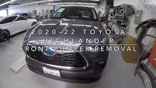 How to remove a 2020  2022 Toyota Highlander front bumper