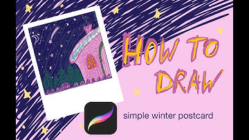 Simple winter card in procreate | Procreate tutorial | Christmas card