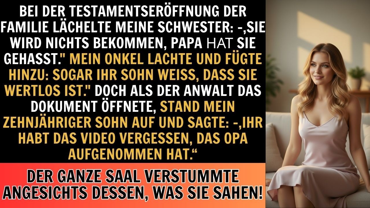 Bei Papas Testamentseröffnung lachten sie mich aus – bis mein Sohn sieben Worte sagte…