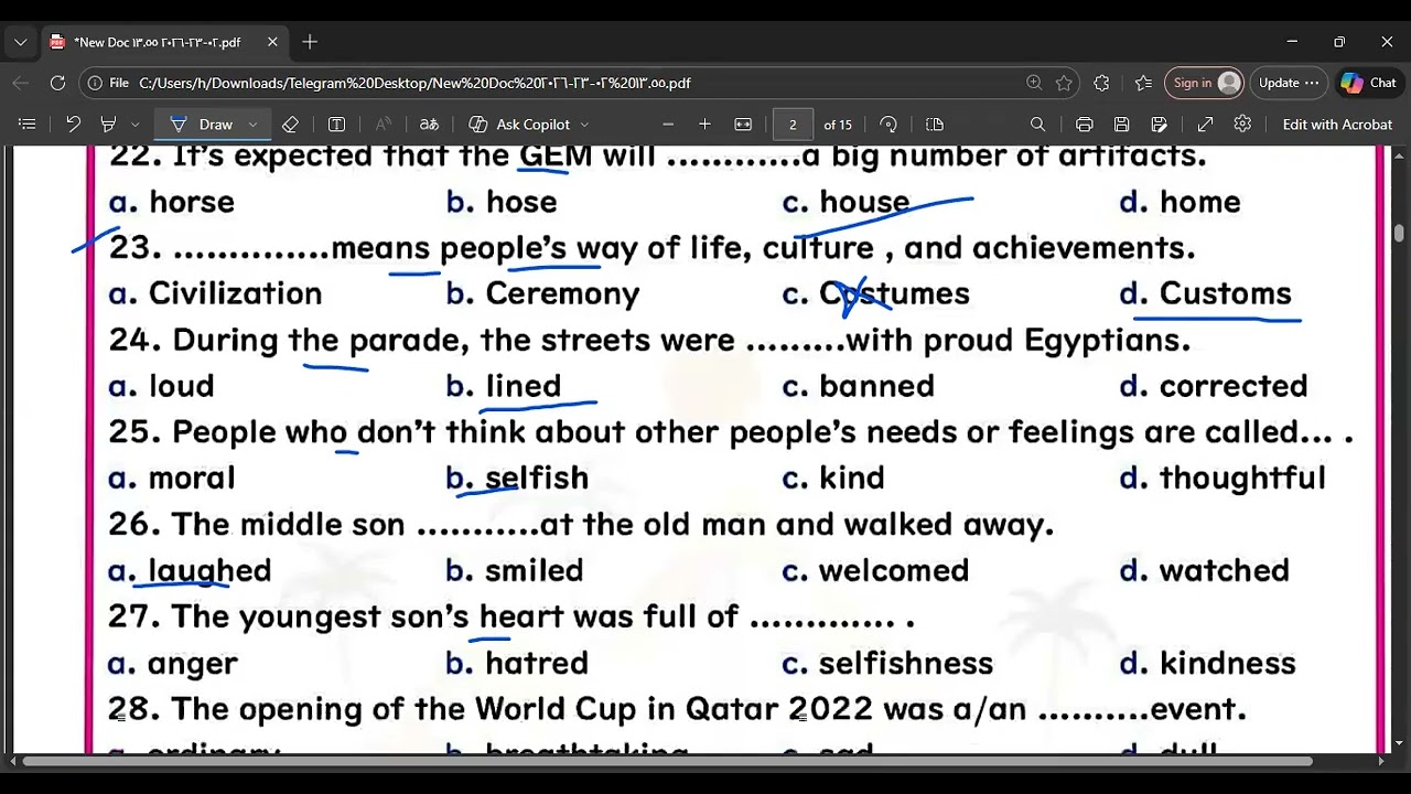 مراجعة هامة علي الوحدة السابعة والثامنة انجليزي اولي اعدادي الترم الثاني 2026