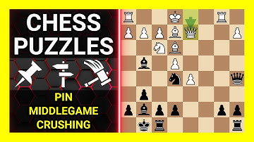 Chess Puzzles to Practice. Themes: Pin, Middlegame, Crushing. Learn Chess