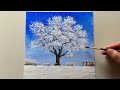 Winter Season / Acrylic Painting Tutorial / Easy Art