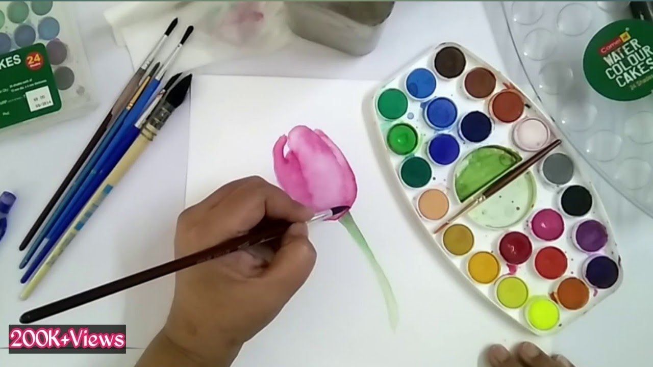 Watercolor tutorial in Hindi /Watercolour supplies for beginners ...