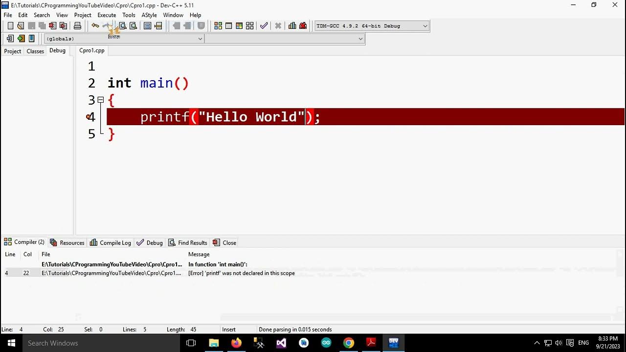 C Programming Hello World Program for beginners by IT Educations Nagpur ...