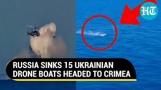 On Cam: 15 Ukrainian Drone Boats Caught In Russian Alligator 'Hellfire'; Attack On Crimea Foiled