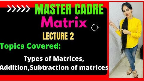 I Master Cadre Punjab I Math I Matrix Part2 I
