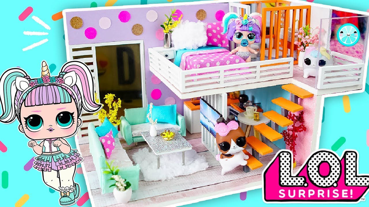 DIY Miniature Dollhouse Room | Unicorn 🦄 | LOL SURPRISE Dolls - YouTube