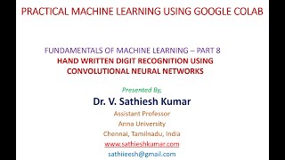 Fundamentals of Machine Learning - Part 8 - Handwritten Digit Recognition using  CNN