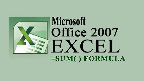 MS Excel 2007 || Sum() Function