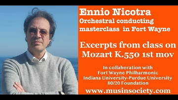 Ennio Nicotra orchestral conducting masterclass in the U.S.excerpt from class on Mozart K.550/1.