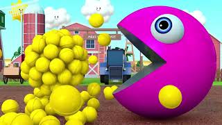 PACMAN's Farm School Bus Adventure: Learning Colors for Kids