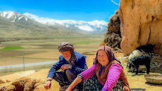 Happy 80 Years Old Elderly Couple in Afghan Mountain Village life