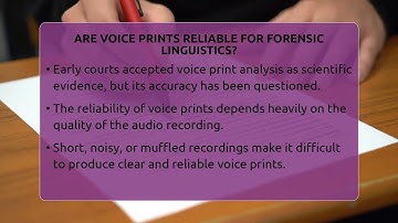 Are Voice Prints Reliable For Forensic Linguistics? - Lexicon Lounge