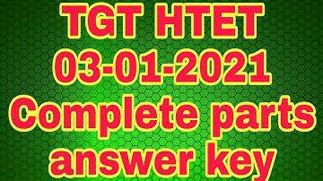 HTET TGT complete common part answer key 03-01-2021