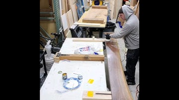 Applying a oil/wax finish to these black walnut live edge shelves! #rubiomonocoat