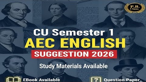 Cu Semester 1 Compulsory English Suggestion 2025 | AEC English Semester 1 | Calcutta University