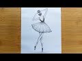 How to draw a Dancing girl with pencil sketch//Draw a girl Step by step