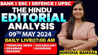 Editorial Analysis | 9th May ,2024 | Vocab, Grammar, Reading, Skimming | Nimisha Bansal