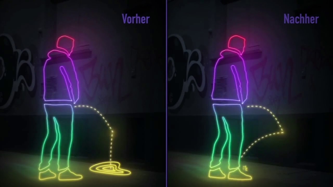 Hydrophobic paint public urinators 