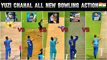 New Realistic Bowling Action of Yuzi chahal 🔥 | WCC2 VS RC20 VS DC24 VS RC24 VS SS pro | #cricket