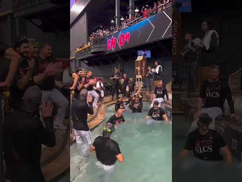 Diamondbacks celebrate with cannonballs after sweeping the Dodgers in the NLDS  #shorts