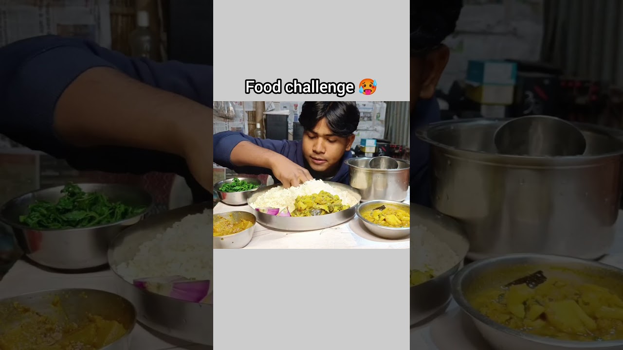 Village Food Plate 😋 Rice, Aloo Potol Sabji, Dal & Green Saag 