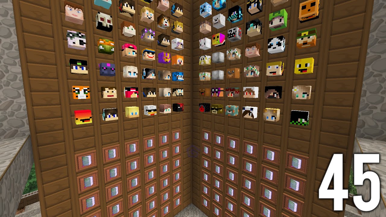 lets play a little game Minecraft Sky Island [45] - FULL WALL OF HEADS! - SnakeMC Lucky Sky Island Minecraft Letsplay