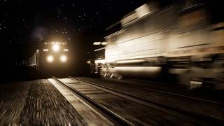 Night. Stars. Train. Sim. D'n'b UNREAL ENGINE 4