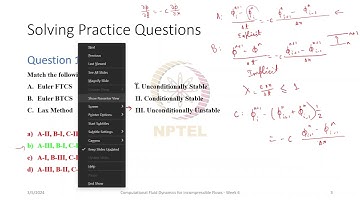 NPTEL LIVE SESSIONS - Computational Fluid Dynamics for Incompressible Flows - Week 6