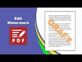 How to edit a watermark quickly in a pdf document in PDF-XChange Editor