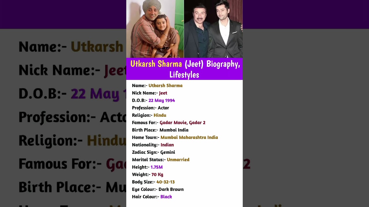 Gadar 2 Actors Utkarsh Sharma (Jeet) Biography, Lifestyles 😍🔥 