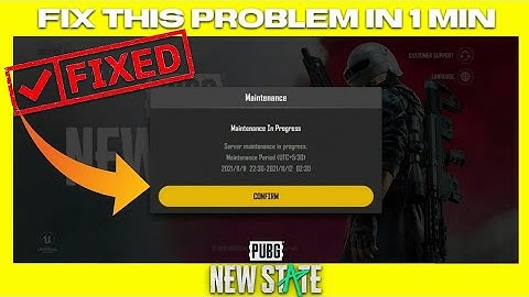 MAINTENANCE IN PROGRESS ERROR IN PUBG NEW STATE |HOW TO FIX SERVER MAINTENANCE ERROR IN NEW STATE