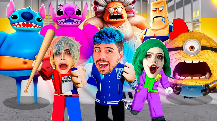 TENTAMOS ESCAPAR DO POLICIAL STITCH, ANGEL, CABEÇA GIGANTE, MINION, BABÁ NA PRISÃO DO ROBLOX!!