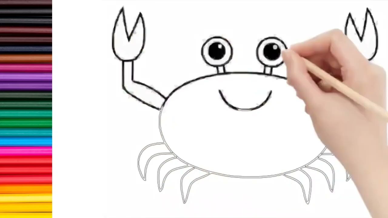 crab drawing easy step by step ||How to draw crab easy for kids and beginners 