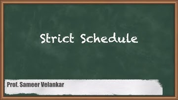 The Role Of Strict Schedule : Database Optimization | GATE